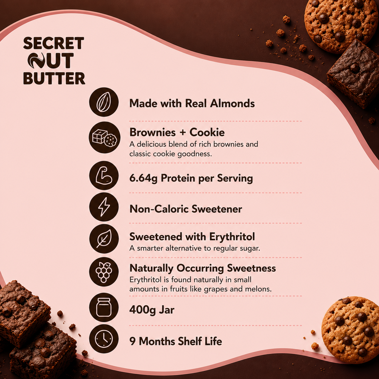 Brownie Cookie Dessert Almond Butter