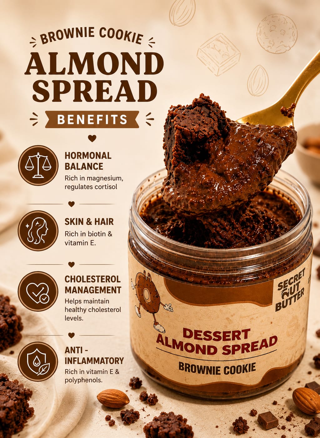 Brownie Cookie Dessert Almond Butter